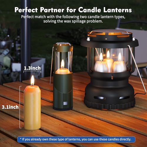 NOMFIX 20-Pack Natural Beeswax Emergency Candles, 3.1 x 1.3 in, 15+ Hour Burn