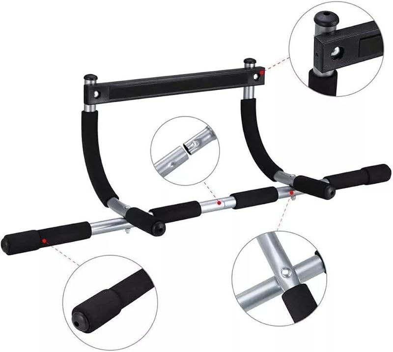 Portable Pull Up Bar for Doorway - Max Capacity 330 lbs - Black