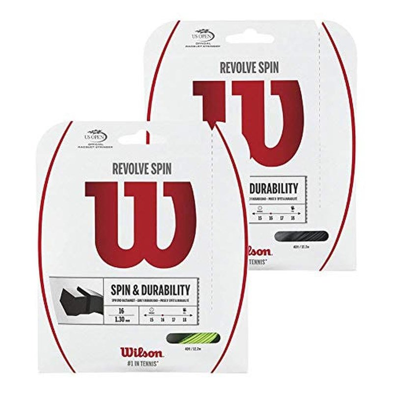 WILSON Revolve Spin 17 Tennis String - Set, Black