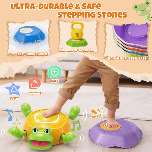 Kids Frog Stepping Stones with Light & Sound, Balance Game Set, 6PCS