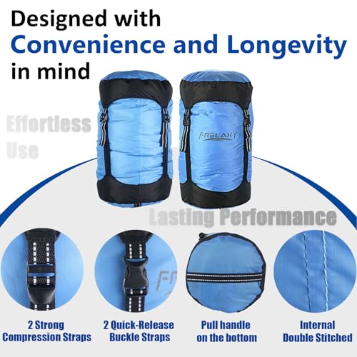 Frelaxy Compression Sack Blue Medium – 40% More Space for Sleeping Bags