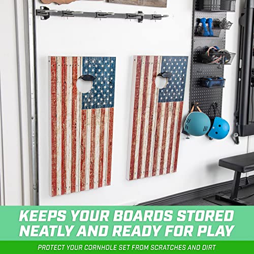 GoSports Wall Mounted Cornhole Board Hangers Set of 2 with Bean Bag Tote