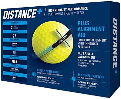 TaylorMade Distance+ Golf Balls - High Visibility Yellow | Enhanced Performance & Distance