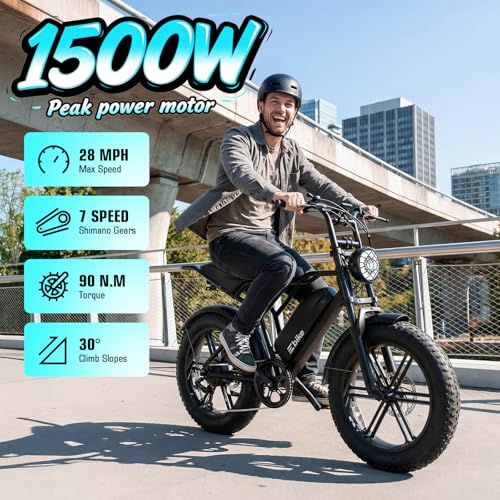 Electric Fat Tire Bike for Adults - 48V 15Ah, Matte Black