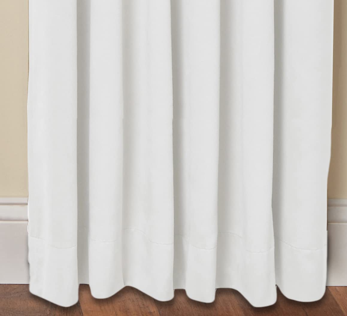 COTTON CRAFT White Curtains - 84 Inch Length - 2 Window Panels Set - Shrink Resistant Thick Duck Fabric Drapes with Tie Backs – Reverse Tab Top Light Filtering Privacy for Bedroom, Living Room – 50x84