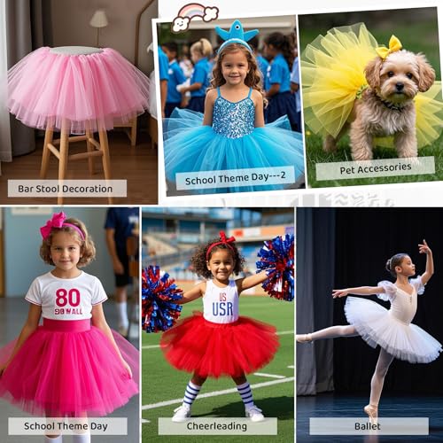3-Layer Sparkly Tutu for Toddler Girls, Ages 2-8 - White