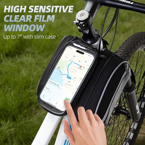 Bike Frame Bag, Bicycle Handlebar Phone Black