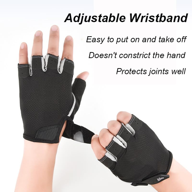 Breathable Workout Gloves for Weightlifting & Exercise - Black, Medium