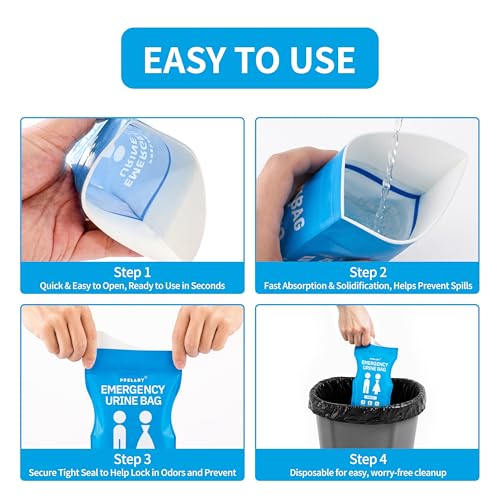 900CC Disposable Urine Bags - 12 PCS Portable Travel Pee Bags