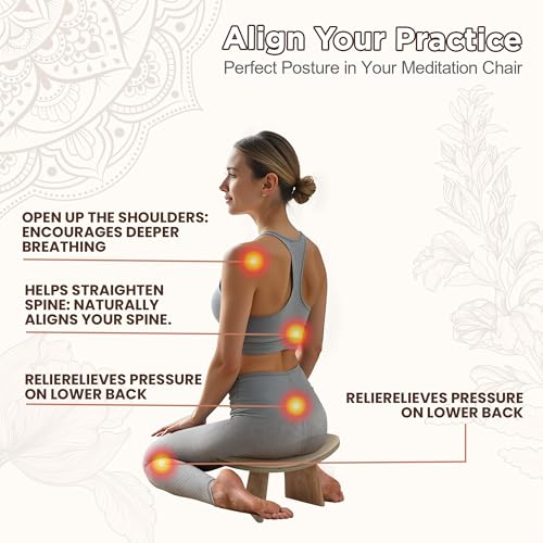 Ergonomic Wooden Meditation Bench - Portable Kneeling Seat for Yoga & Travel