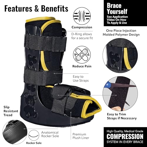 Kids Pediatric Fracture & Sprain Boot Large Yellow - Support & Walking Brace