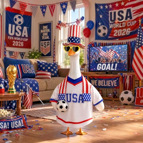 Soccer Ball Goose Outfit for 23" Lawn Statue - World Cup Decor