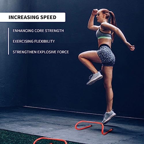 12 Durable Agility Training Hurdles with 10 Marker Cones Set