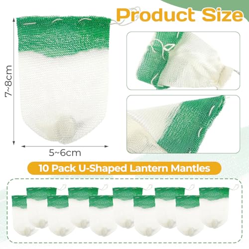 10 Pcs U-Shaped Propane Lantern Mantles - Heat-Resistant Gas Lamp Replacement