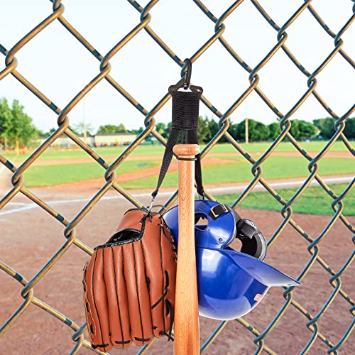 Baseball Softball Gear Hanger - 2 Pcs Dugout Organizer with Bat Holder, Glove Clip & Helmet Hook - Black