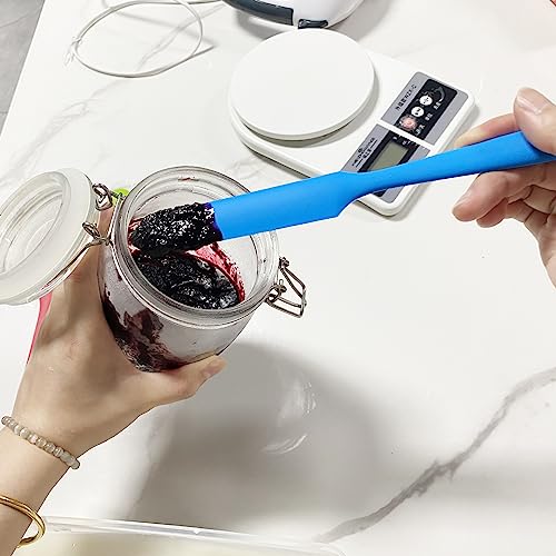 4-Piece Silicone Jar Spatula Set - Long Handle Kitchen Scraper for Baking