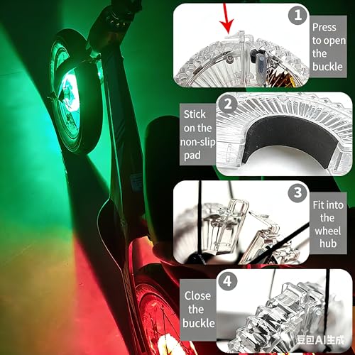 LOODIKA Color-Changing 2-Pack Rechargeable Bike Wheel Lights with Motion Sensor - 7-Color, Bright, Waterproof for Kids & Adults
