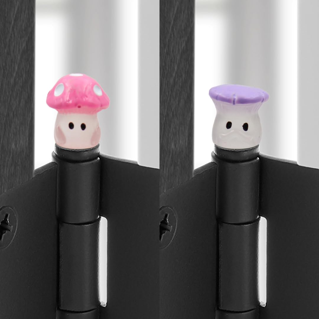 Mushroom Hinge Head Home Decoration Set of 6 - Glow in The Dark Hinge Heads Decorative Topper - Magnetic Hinge Head Toppers