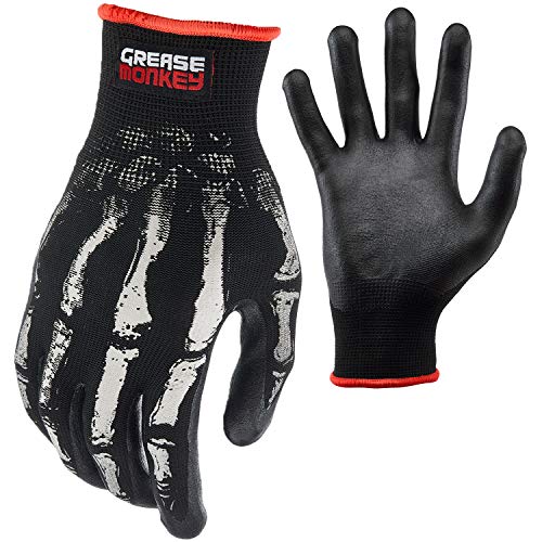 Foam Nitrile Mechanic Gloves - Large with Grip