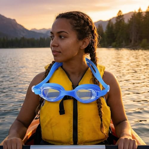 Swim Goggles with Anti-Fog & UV Protection - Blue