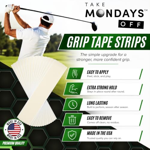 Golf Grip Tape - 2" x 10" Double-Sided Adhesive - 15 Strips