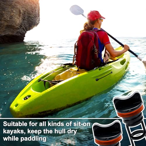 Kayak Drain Plugs - 4 Pack Nylon Boat Drain Plugs - Orange