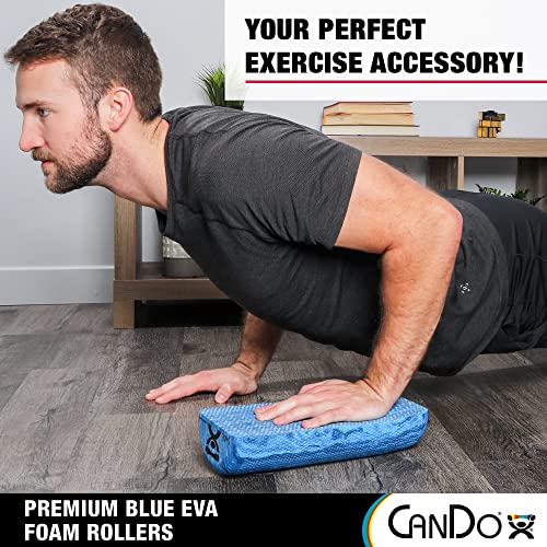 CanDo Blue Marble 6 x 36 Inch Half-Round High-Density EVA Foam Roller for Muscle Recovery