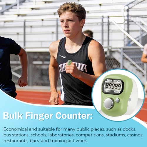 VZZNN 24-Pack Electronic Finger Counter Multicolor – 5-Digit Clicker Counter for Coaching, Golf, Fishing, Classrooms
