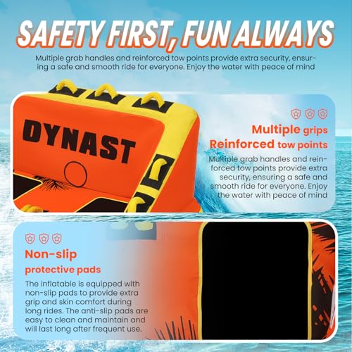 Heavy-Duty Towable Tube for Boating - 840D Nylon, 2 Rider - Maple Leaf