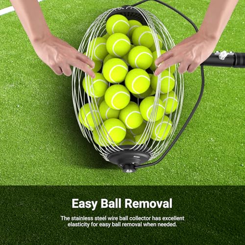 Tennis Ball Collector Roller - No Bending, Holds 40 Balls - Oval Shape