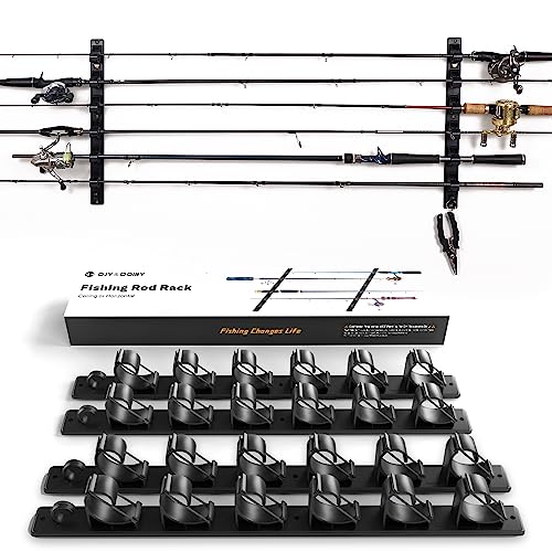 OJY Wall Mount Fishing Rod Storage Rack 2 Pack, Horizontal Ceiling/Fault: 12 Rods