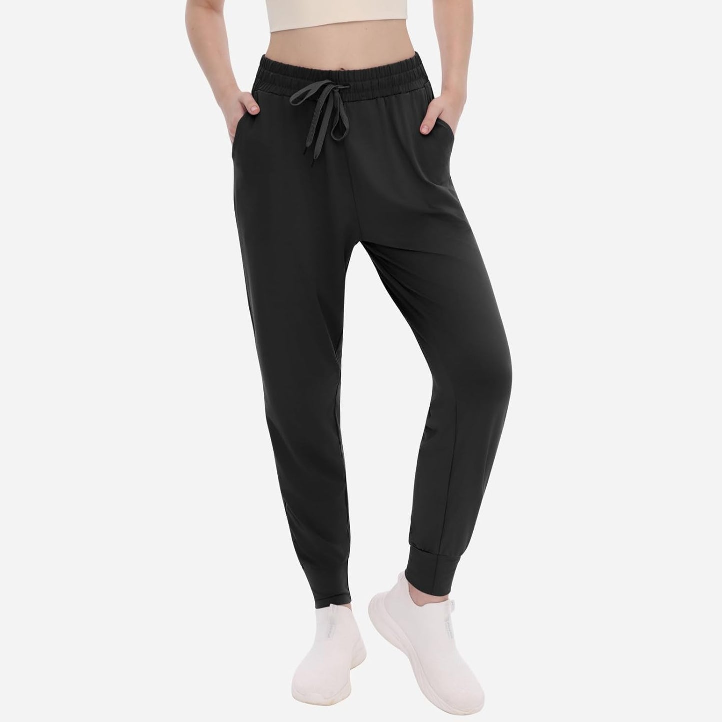 TNNZEET Women's Joggers - High Waisted Lightweight Sweatpants with Pockets | Tapered Leg Design