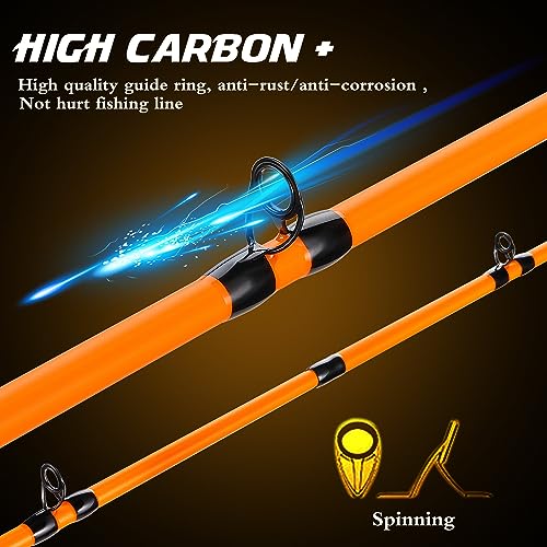 Sougayilang 6'10'' Medium Baitcasting Combo IM7 Graphite Rods, 7.1:1 Reel, 18lb Drag, EVA Handle