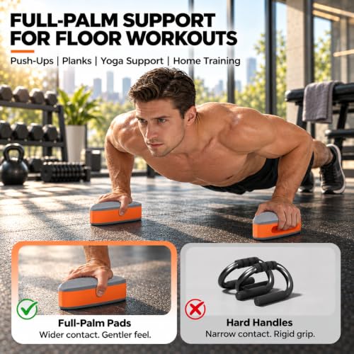 ApexMotion Push Up Handles for Floor - High-Density EVA Palm Pads (Pair)