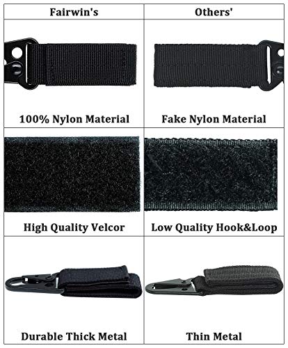 Tactical Gear Clip - Nylon Key Ring Holder & Belt Keeper - Black