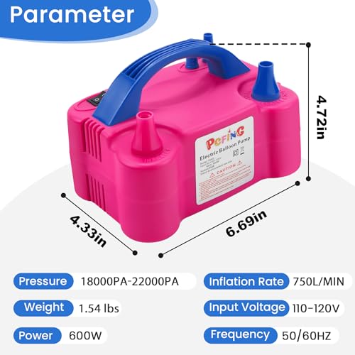 Electric Balloon Pump with Dual Nozzle & Tying Tool - Portable Inflator for Parties