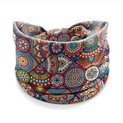 Boho Headbands for Women - 4 Pack Wide Stretchy Turban Wraps