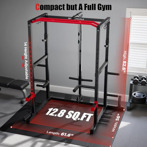 Multi-Functional Power Rack with Pulley System - Red