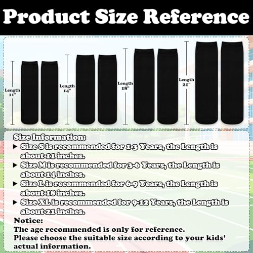 Youth Soccer & Baseball Socks - Kids Athletic Team Sports - 3-6 Years, Black