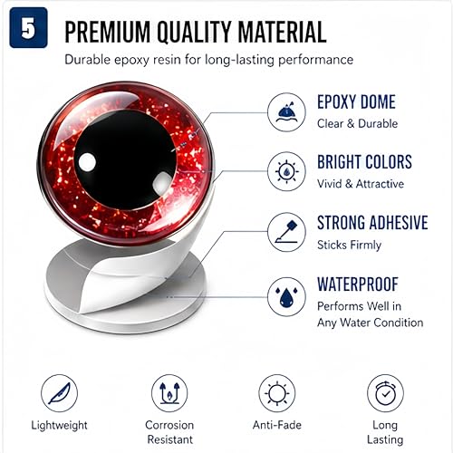 Fishing Lure Eyes Assortment Kit with Tweezer - 366pcs Orange, Silver, Red