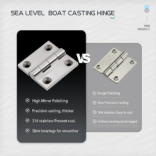 316 Stainless Steel Hinges Marine Grade 1.5" x Heavy Duty Boat Hatch