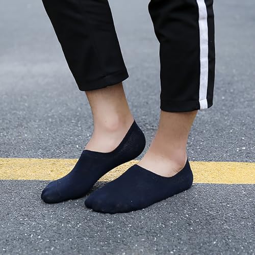 No Show Socks Men - Low Cut Non Slip Ankle Socks - 12 Pairs Black