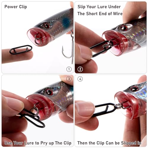 Stainless Steel Fishing Power Clips - Quick Change Snap Connector, 25LB, 20 Pack