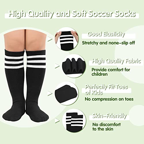 Kids Athletic Soccer Socks - Breathable Cotton - Light Purple/White 6-9 Years