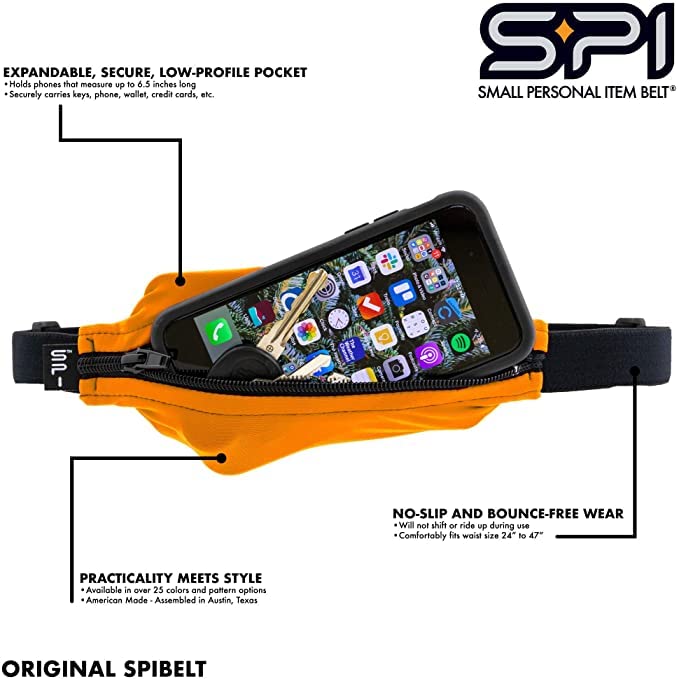 Adjustable Running Belt for Phone - Black with Black Zipper