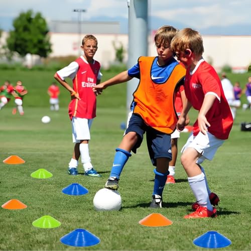 Agility Training Cones Set - 50 Pcs with Carry Bag & Holder - 5 Colors