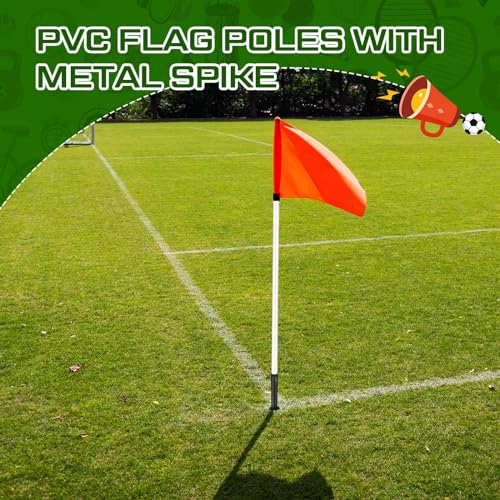 5 ft Soccer Corner Flags Set of 4 - Portable Agility Training Poles