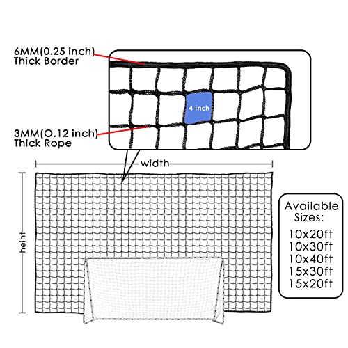 Amazgolf 20ft, 30ft, 40ft Soccer Goal Net - Football Backstop, High