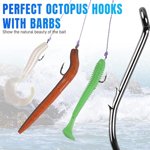 Octopus Baitholder Fishing Hooks - High Carbon Steel, Size 1/0, 50pcs