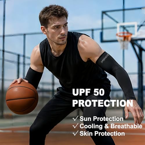 YQXCC Arm Sleeves Cooling UV Sun Protection Sport Compression for Men